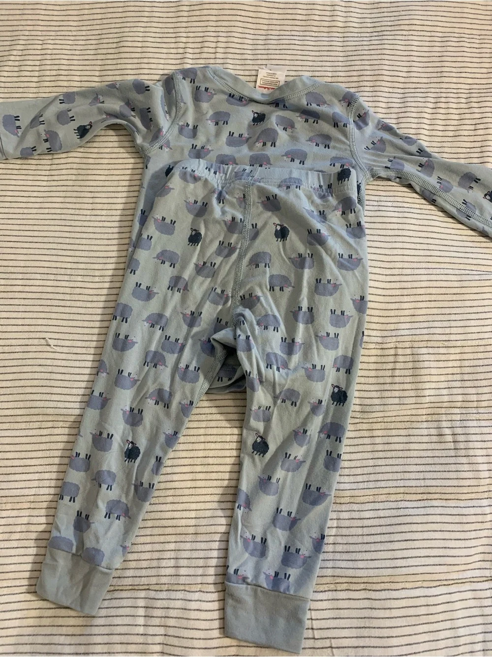 Hanna Andersson Light Blue Sheep Print Pajama Set 2T Oeko Tex Tencel